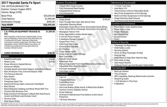 2017 Hyundai Santa Fe Sport 2.4 Base