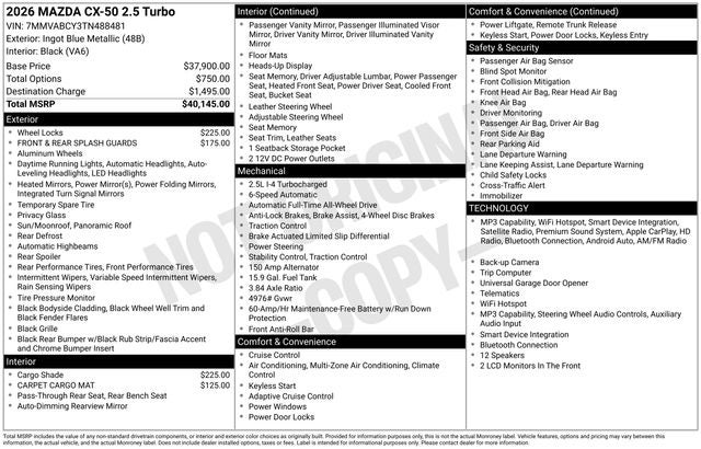 2026 Mazda Mazda CX-50 2.5 Turbo