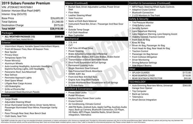 2019 Subaru Forester Premium Premium