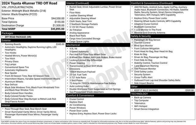 2024 Toyota 4Runner TRD Off-Road