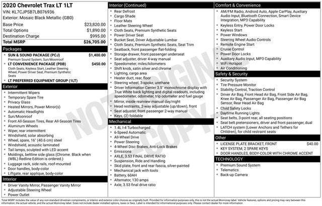 2020 Chevrolet Trax LT