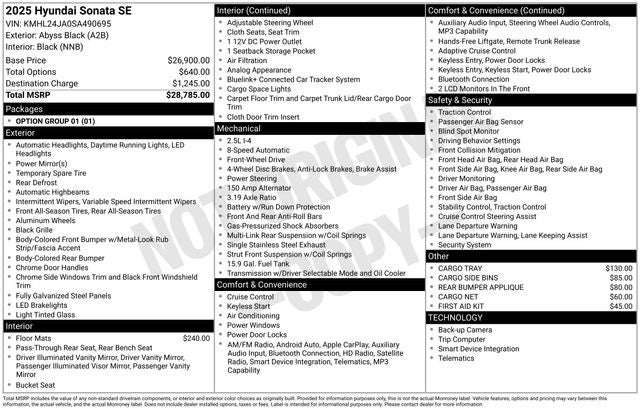 2025 Hyundai Sonata SE
