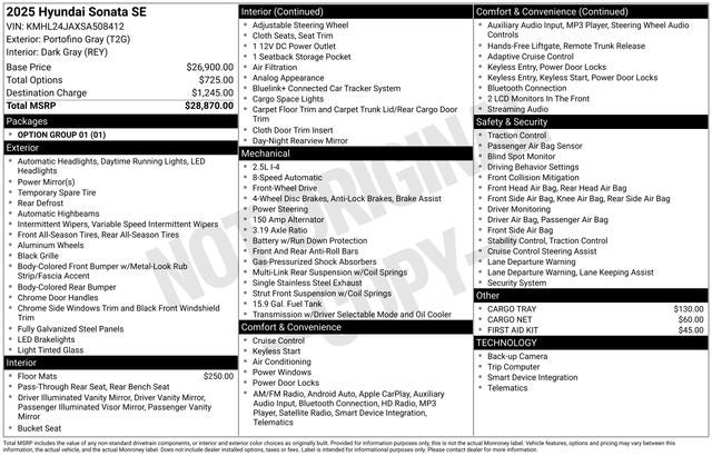 2025 Hyundai Sonata SE