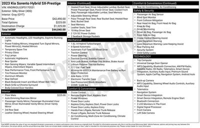 2023 Kia Sorento Hybrid SX Prestige
