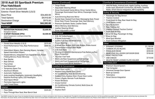 2018 Audi S5 3.0T Premium Plus quattro