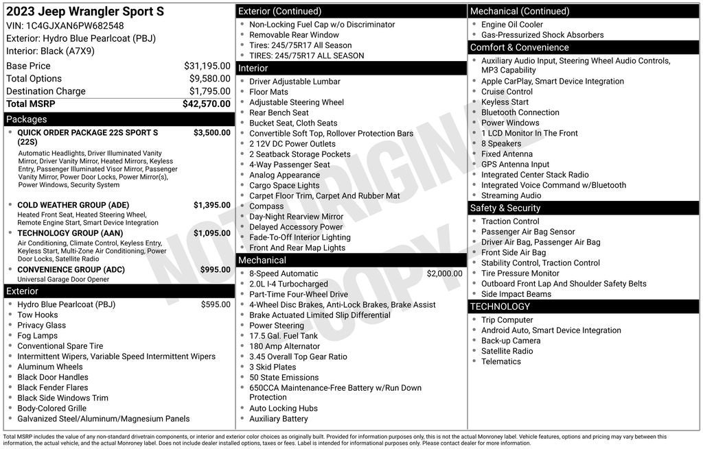 2023 Jeep Wrangler Sport S