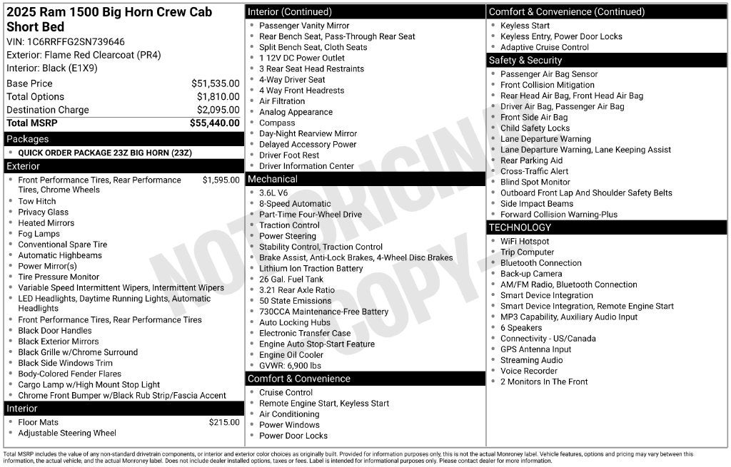 2025 RAM 1500 Big Horn/Lone Star