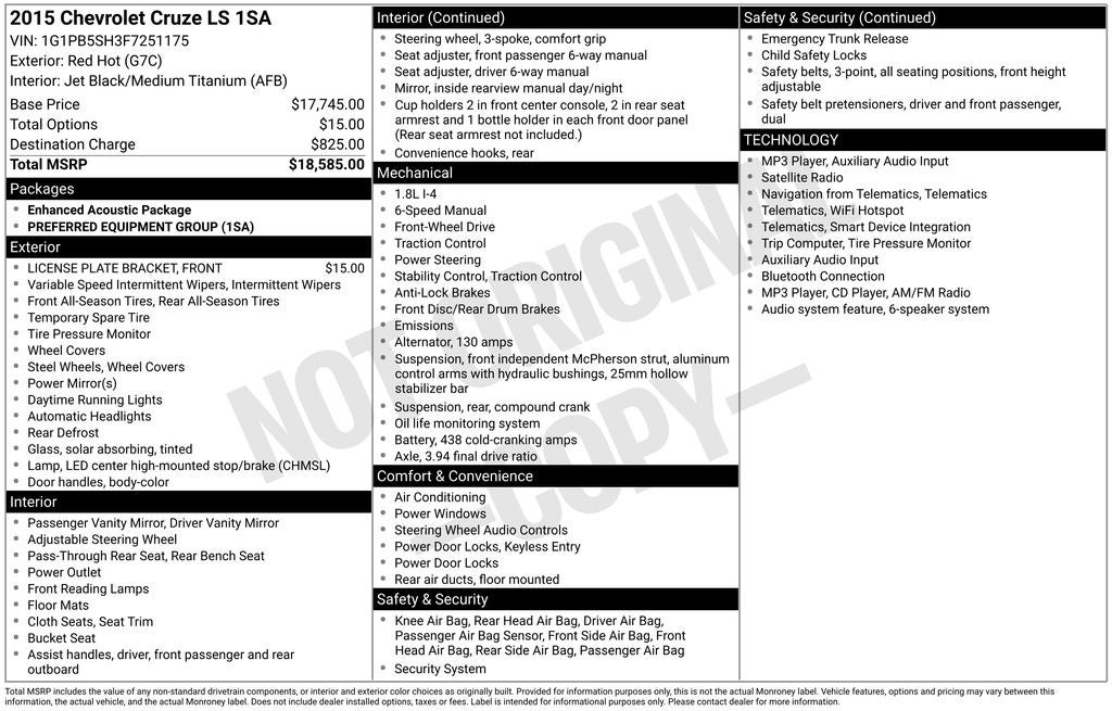 2015 Chevrolet Cruze LS