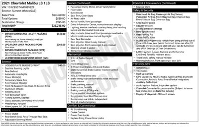 2021 Chevrolet Malibu LS 1LS