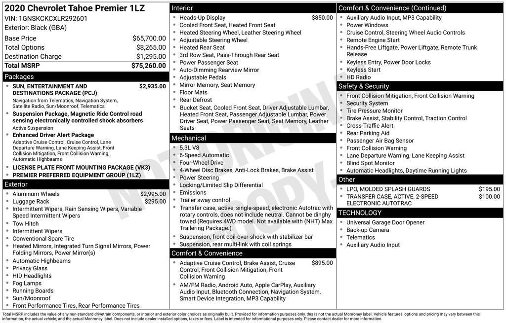 2020 Chevrolet Tahoe Premier