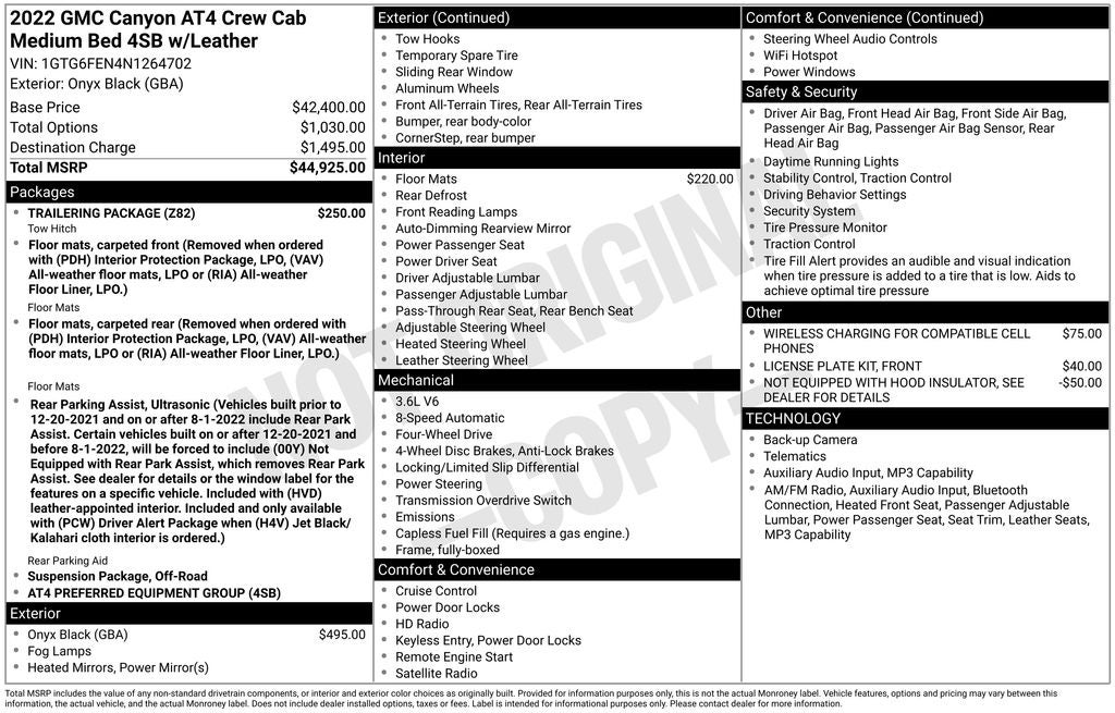 2022 GMC Canyon AT4 w/Leather