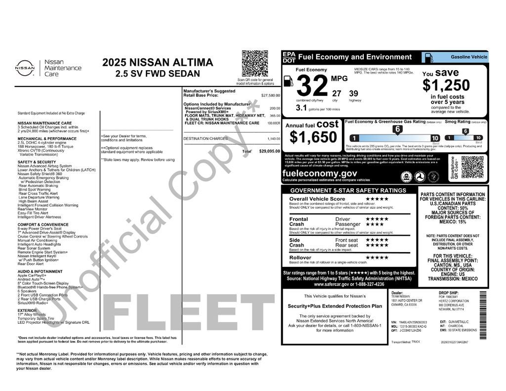 2025 Nissan Altima 2.5 SV