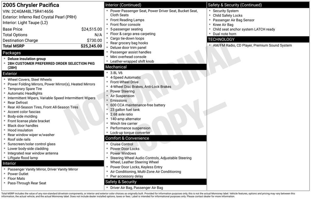 2005 Chrysler Pacifica Base