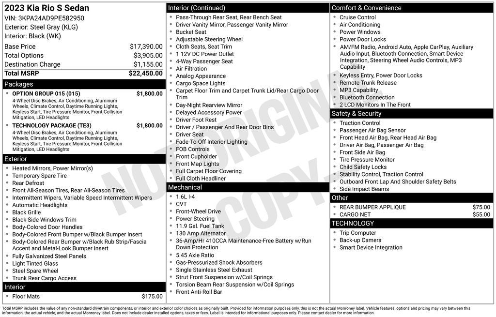2023 Kia Rio S