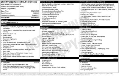 2025 Hyundai Tucson SEL Convenience