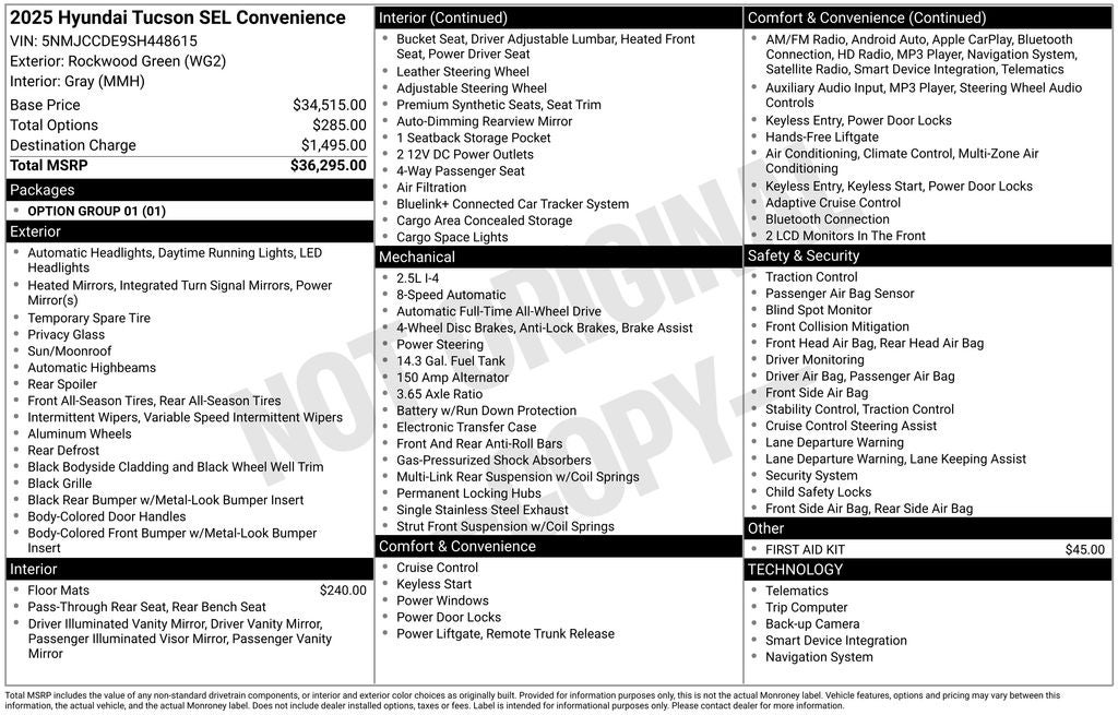 2025 Hyundai Tucson SEL Convenience