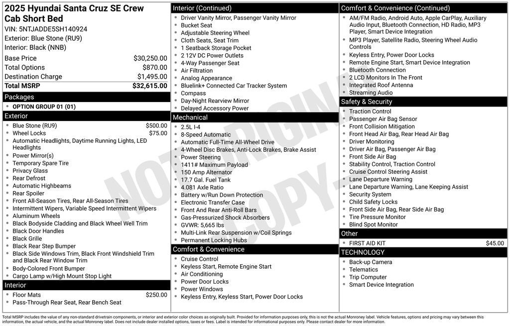 2025 Hyundai Santa Cruz SE