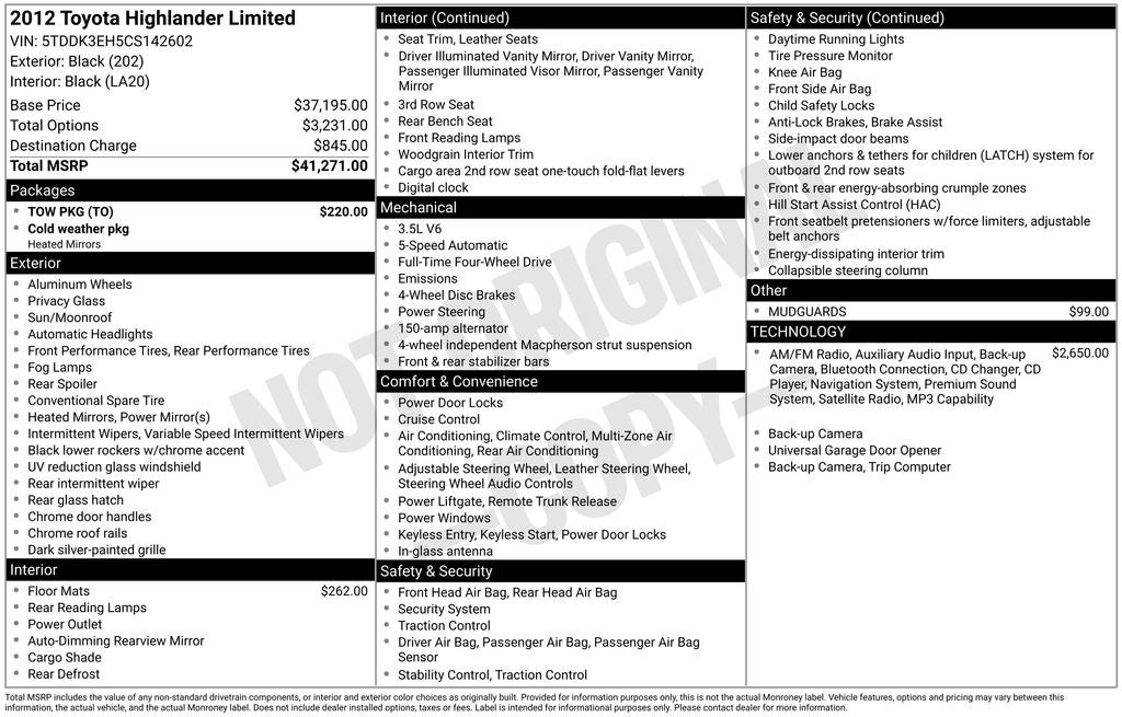 2012 Toyota Highlander Limited