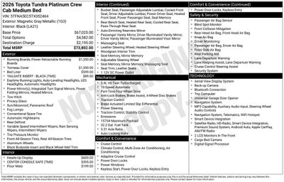 2026 Toyota Tundra Platinum