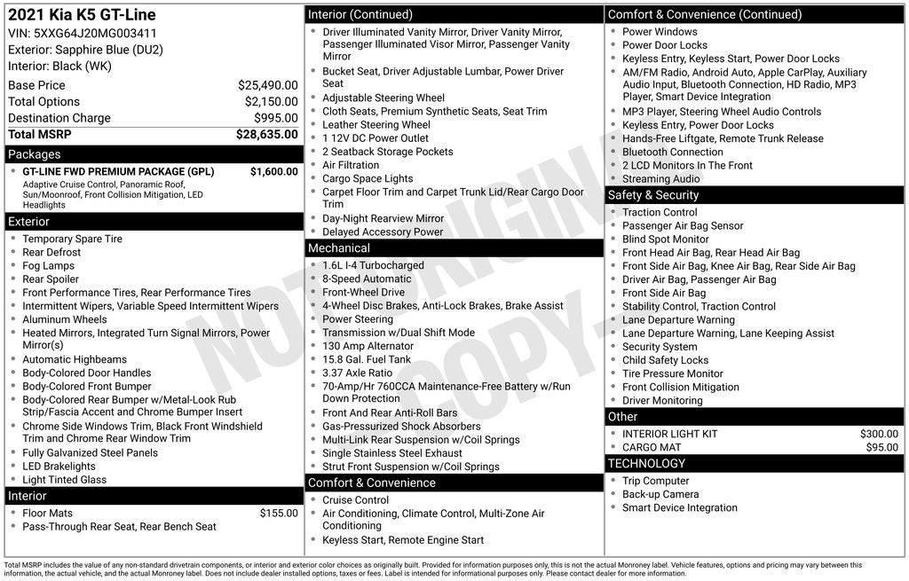 2021 Kia K5 GT-Line