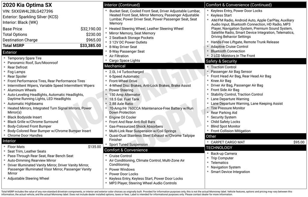 2020 Kia Optima SX Turbo