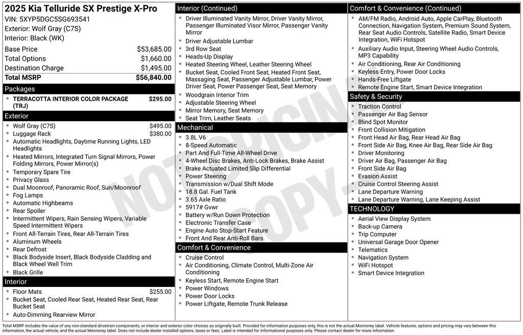 2025 Kia Telluride SX-Prestige X-Pro