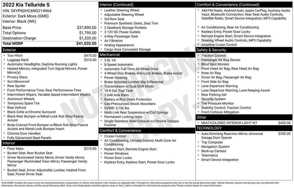 2022 Kia Telluride S