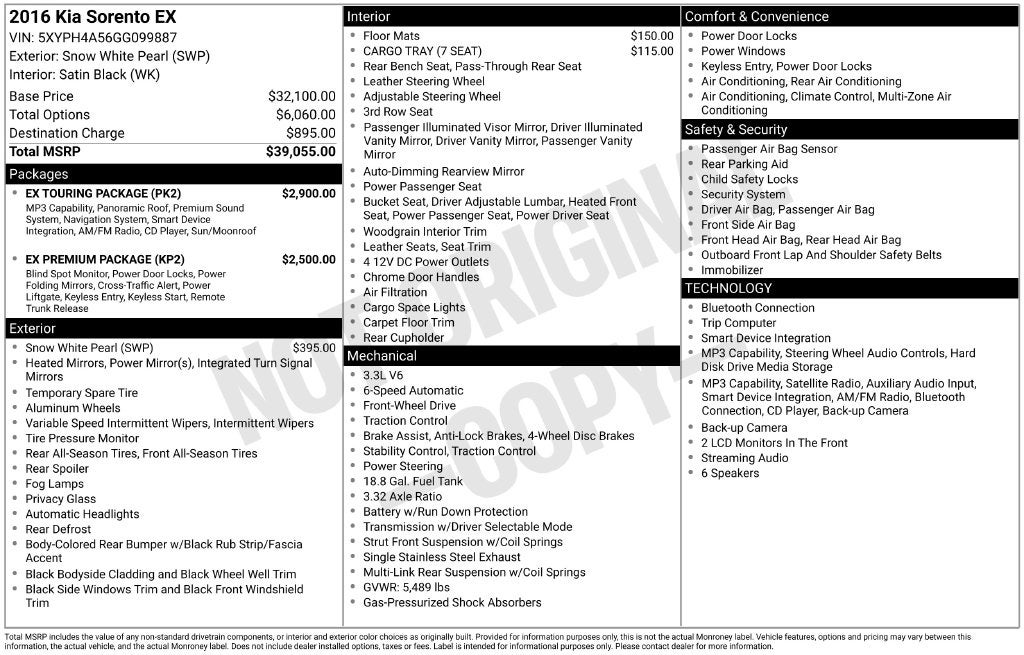2016 Kia Sorento EX