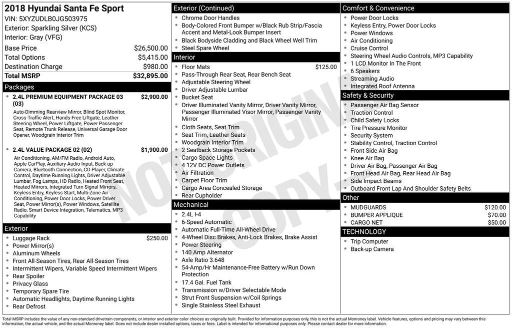 2018 Hyundai Santa Fe Sport 2.4 Base