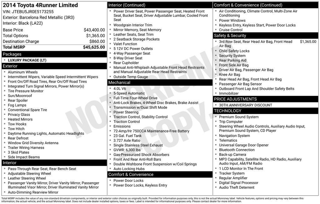 2014 Toyota 4Runner Limited