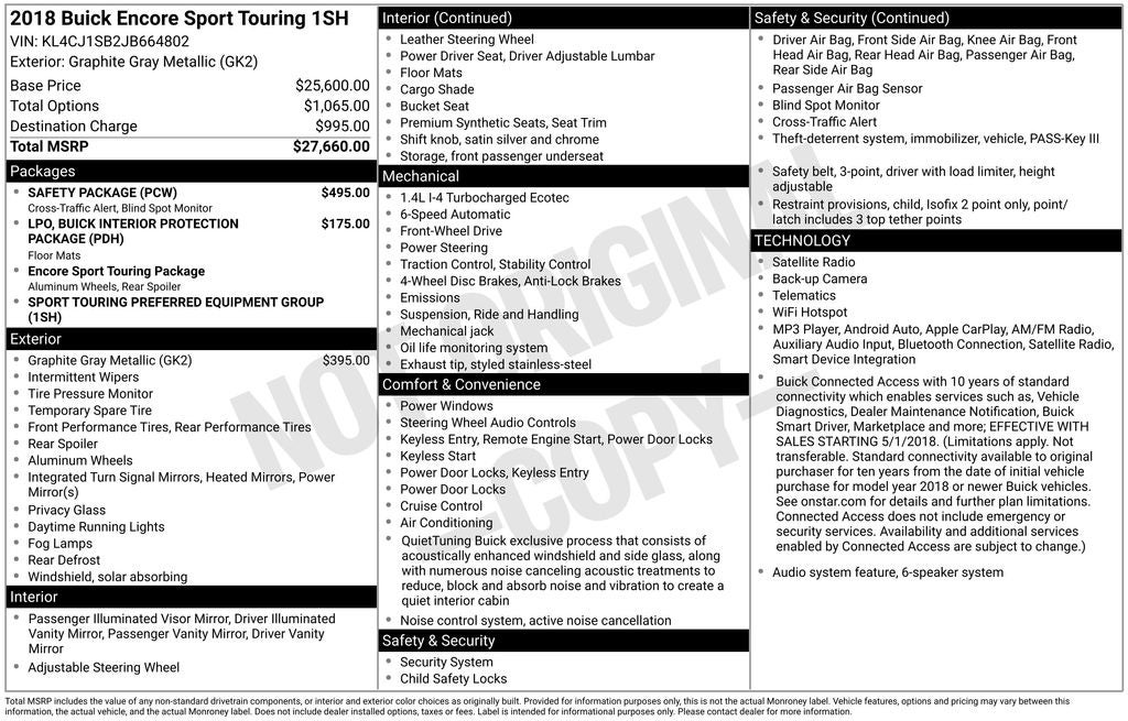 2018 Buick Encore Sport Touring