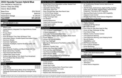 2022 Hyundai Tucson Hybrid Blue