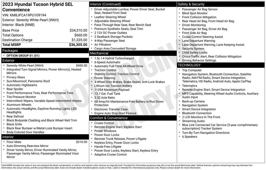 2023 Hyundai Tucson Hybrid SEL Convenience