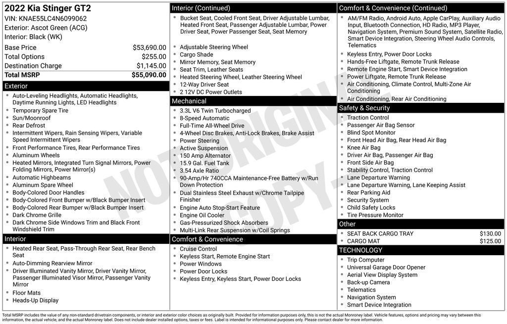 2022 Kia Stinger GT2