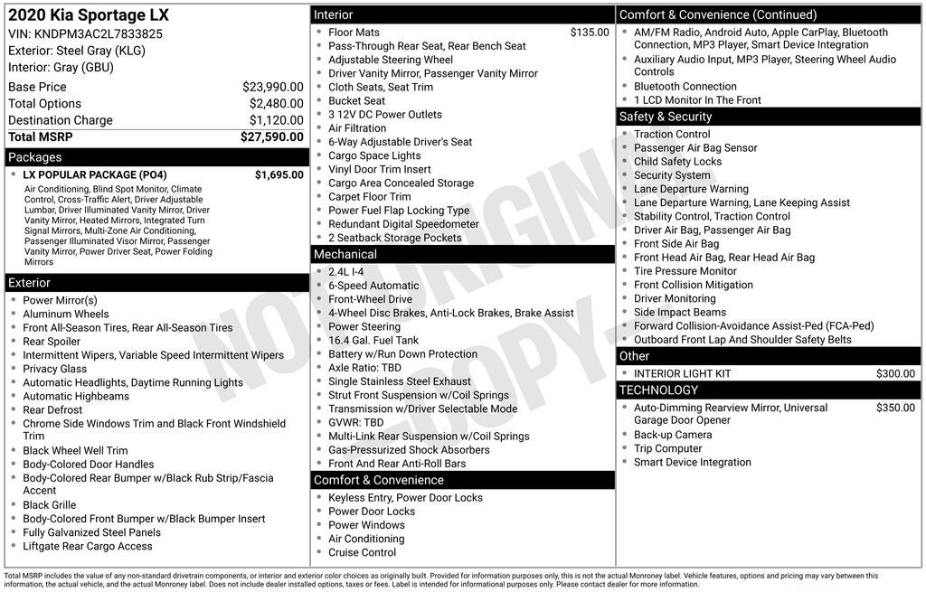 2020 Kia Sportage LX