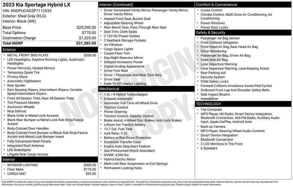 2023 Kia Sportage Hybrid LX