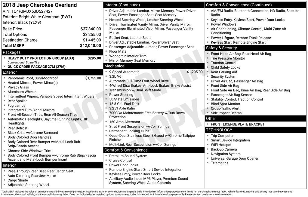 2018 Jeep Cherokee Overland