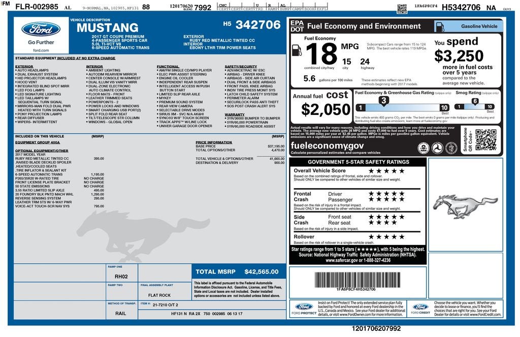 2017 Ford Mustang GT Premium