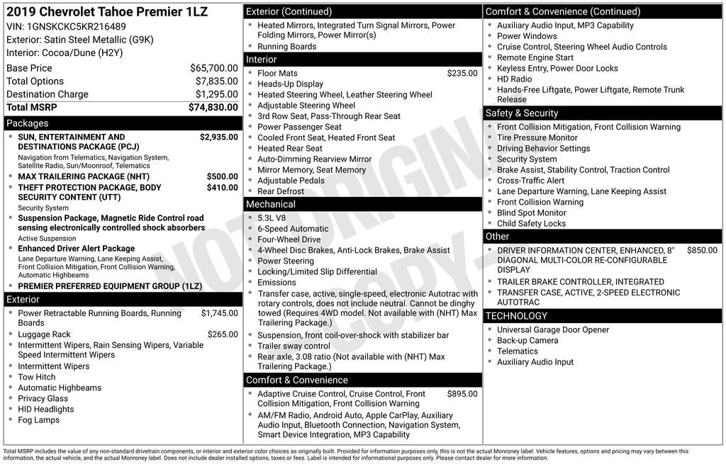 2019 Chevrolet Tahoe Premier