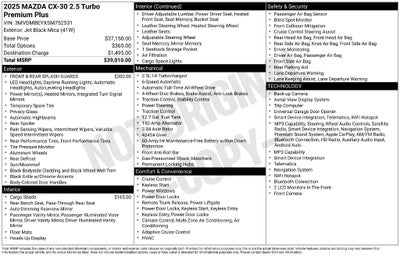 2025 Mazda Mazda CX-30 2.5 Turbo Premium Plus Package