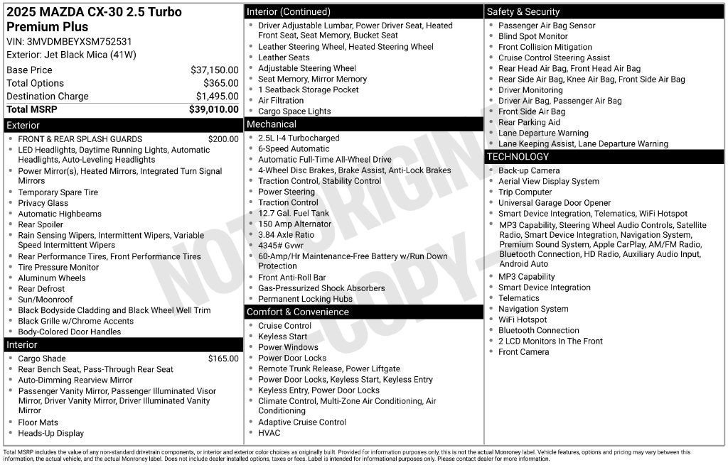 2025 Mazda Mazda CX-30 2.5 Turbo Premium Plus Package