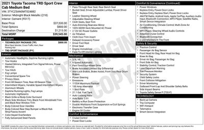 2021 Toyota Tacoma TRD Sport V6