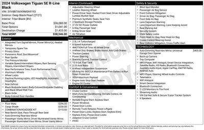 2024 Volkswagen Tiguan 2.0T SE R-Line Black
