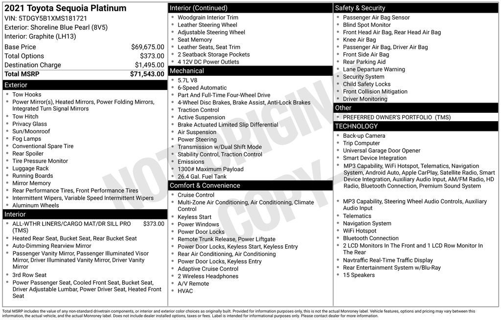 2021 Toyota Sequoia Platinum