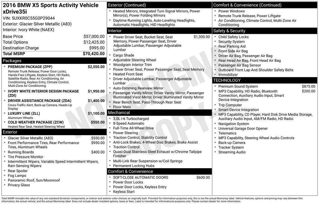 2016 BMW X5 xDrive35i Sport Activity