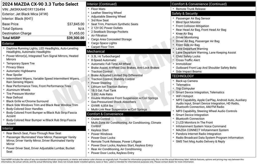 2024 Mazda Mazda CX-90 3.3 Turbo Select