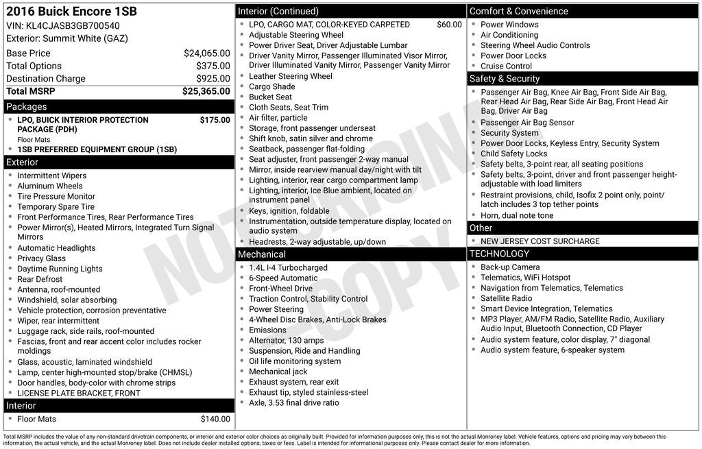 2016 Buick Encore Base