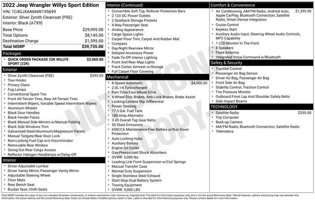 2022 Jeep Wrangler Willys Sport