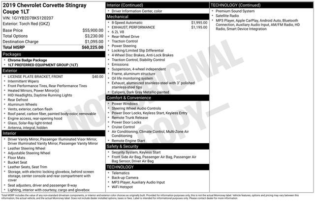 2019 Chevrolet Corvette Stingray 1LT