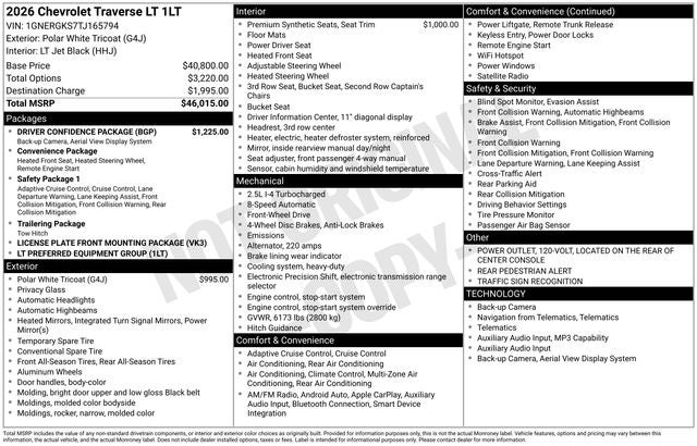 2026 Chevrolet Traverse LT 1LT